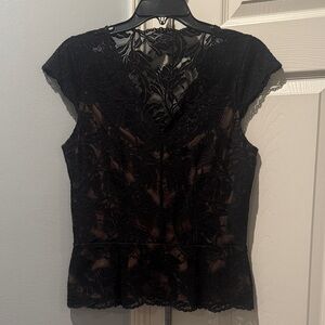 WHBM Elegant Black Lace Women's Top